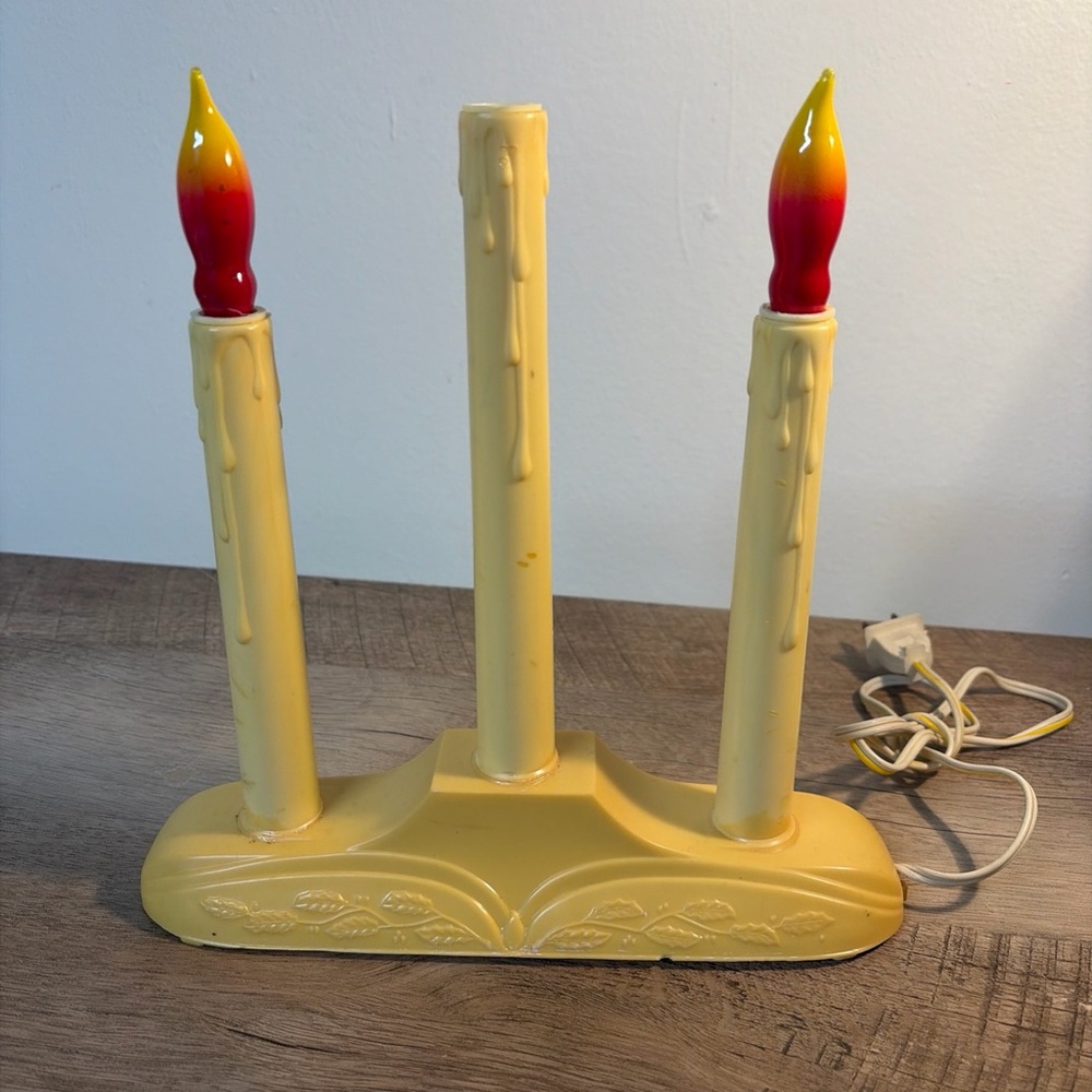 Vintage Christmas Three Light Candle Stick